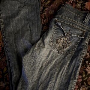 zena jeans ! size 28 button up back pockets